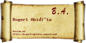 Bogert Abiáta névjegykártya